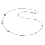 Colorful Round Glass Necklace 925 Sterling Silver