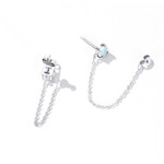 Opal Chain Stud Earrings