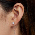Opal Chain Stud Earrings