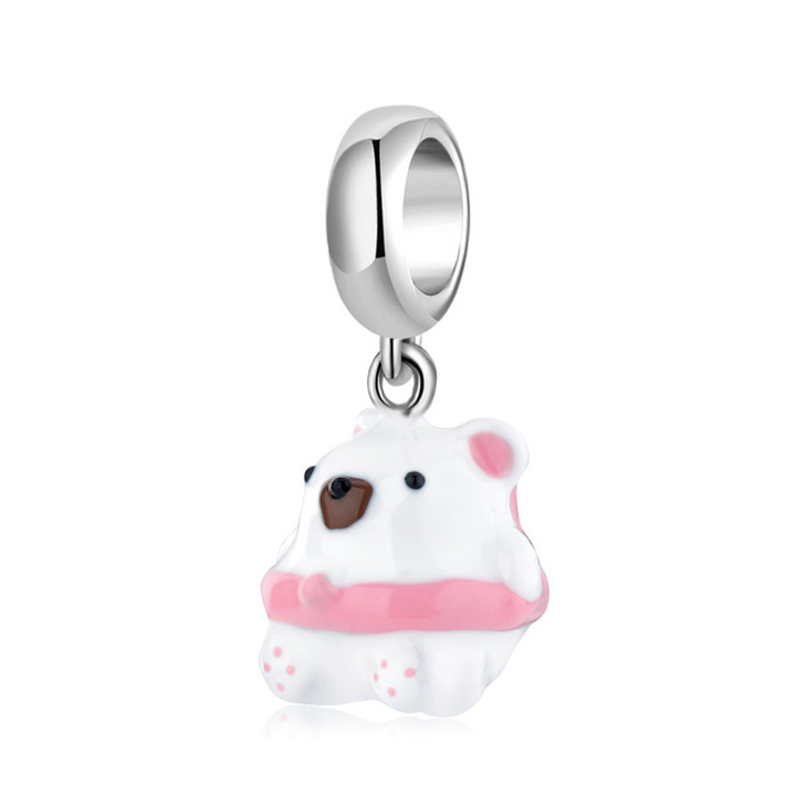 Bear with Swimming Ring Pendant Dangle Charm