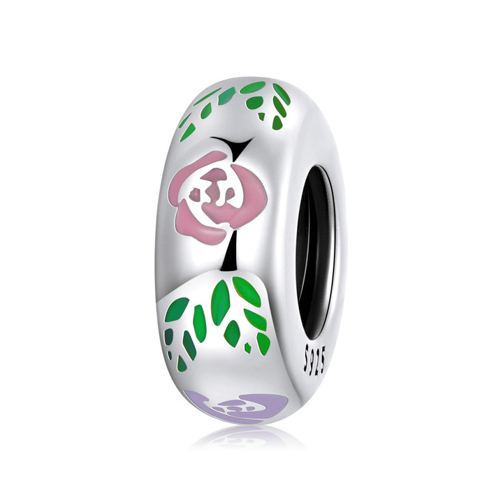 Flower Doodle-silver Silicone Spacer