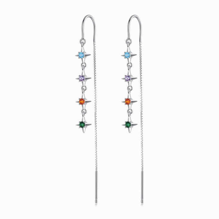 Starry Zirconium Threads Earrings