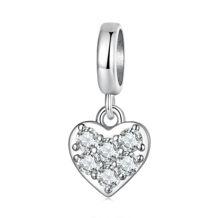 Light Luxury Heart-Shaped Hanging Pendant Dangle Charm