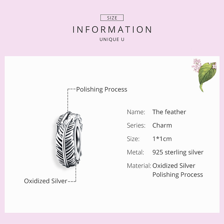 The Feather Spacer Charm