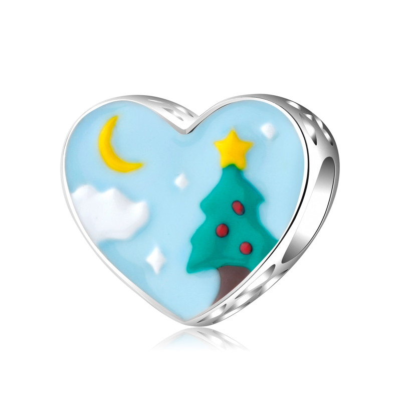 Christmas Tree Heart Shape Charm