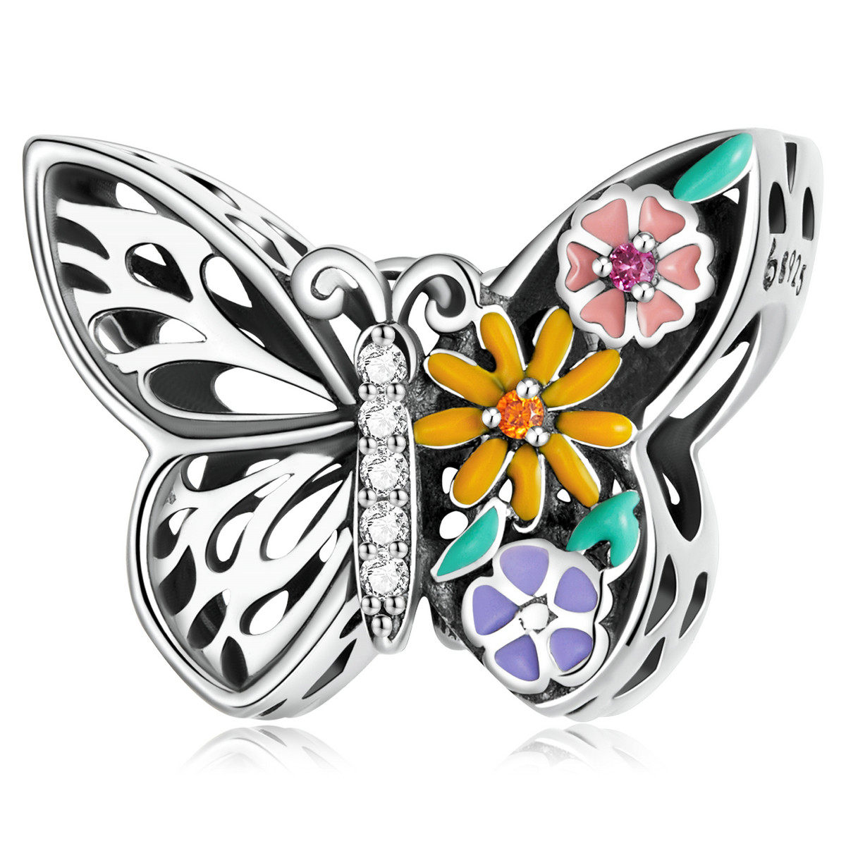 Flower & Butterfly Charm