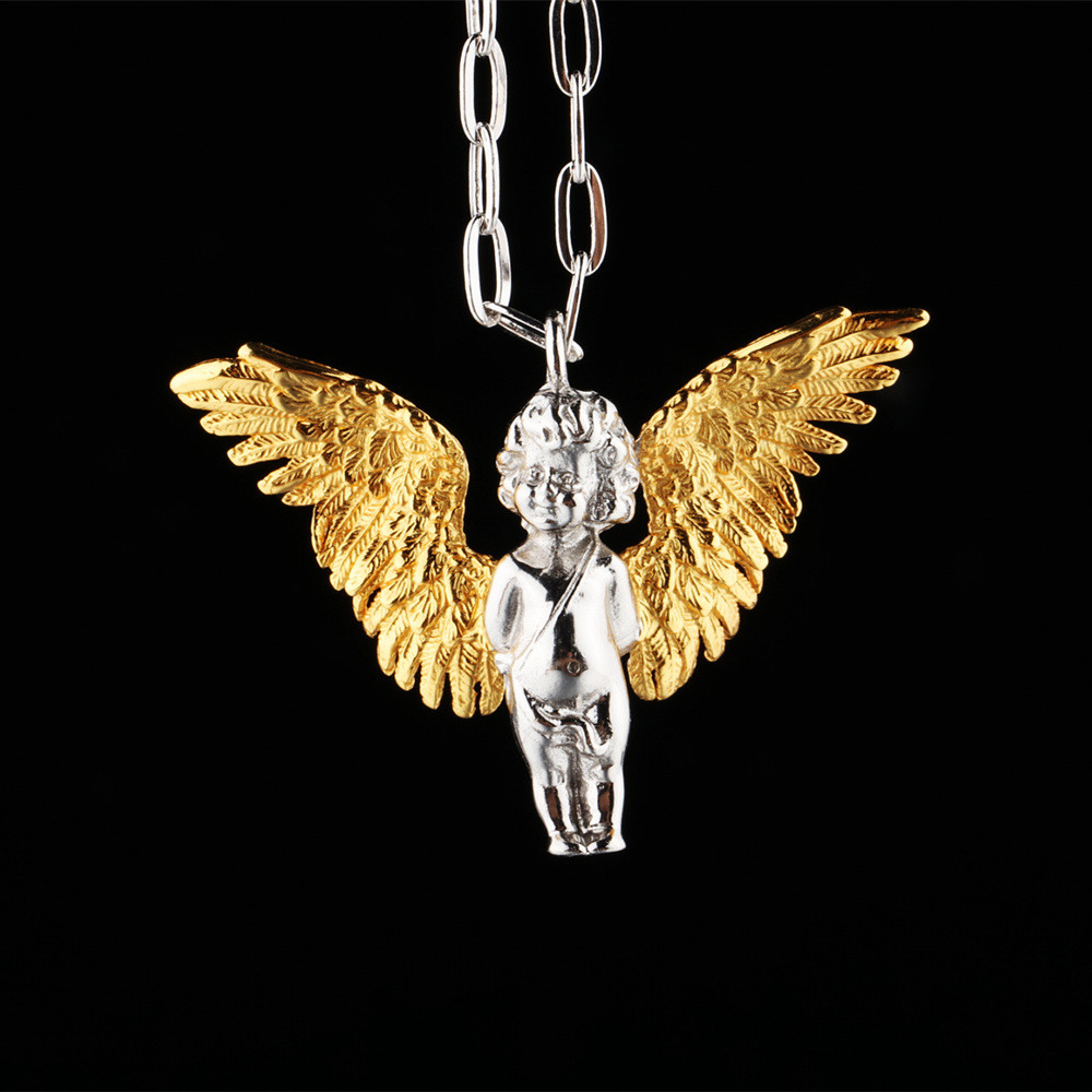 Cupid Doll Retro Pendant 925 Sterling Silver Personalized Creative Pendant with Necklace
