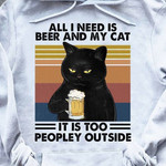 All i need is it is too people outside black cat T shirt hoodie sweater