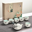 Chinese Kung Fu 7pcs Tea Sets Ceramic Portable Porcelain Service Gaiwan Tea Cups Tea Ceremony Teapot With Gift Box