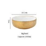 1pcs Nordic Style Ceramic Gold Plate Creative Porcelain Dish Soup Rice Bowl Set Snack Dessert Dinner Plate Cake Tray Tableware