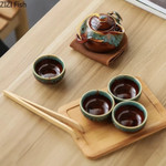 Portable Tea Set Bag Ceramic Kung Fu Tea Set with Bamboo Tray FFour Cups In A Pot Travel Japanese Household Office Tea Set Porta