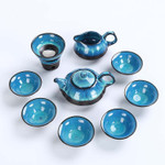 Jun Porcelain fish tea set ceramic teapot kettle ceramic tea cup fish chinese kung fu tea set drinkware
