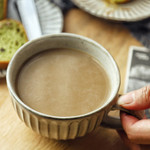 Retro Rough Pottery Ceramic Drinkware Water Tea Cup Pull Flower Latte Big Mouth Breakfast Dessert Home Decor Coffee Mug Set