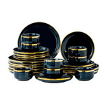 Luxury Blue Porcelain Dinnerware Set Ceramic Tableware Plates Dishes Bowl Set 1/2/4/6/8 Person Dining Set for Hotel Restaurant