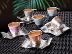 English Espresso Cups Saucers With 12 Pcs porcelain Gold Coffee Cup White Latte Glass Black Gold Coffee Tea Mug Macchiato cup