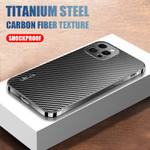 Luxury Titanium Metal Bumper Carbon Fiber Case For iPhone 12 13 Pro Max 13pro 12pro Ultra Thin Shockproof Lens Protection Cover