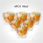 80/250/350/450ml Heat Resistant Double Wall Glass Cup Beer Coffee Milk Water Cups Drink Mug Tea Mugs Transparent Drinkware Set