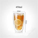 80/250/350/450ml Heat Resistant Double Wall Glass Cup Beer Coffee Milk Water Cups Drink Mug Tea Mugs Transparent Drinkware Set