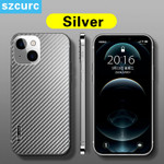 High luxury  titanium metal bumper carbon fiber  For iPhone 13 Pro Max Phone case Kevlar sense New anti-fall 12 protective cover