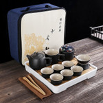 Portable Ceramic Teaware Set Chinese Kung Fu Teaset Teapot Travel Teaware With Bag Gaiwan Tea Cups Of Tea Ceremony Designer Cups