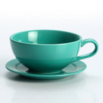 New Design Colourful Coffee Set Coffee Cup and Saucer Underglazed Low Procelain Cappuccino Latte Cup 250ml
