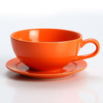 New Design Colourful Coffee Set Coffee Cup and Saucer Underglazed Low Procelain Cappuccino Latte Cup 250ml