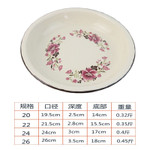 European and American thick enamel plate classic printed  dish cold   20/22/24/26 cm large  tableware