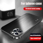For iphone 12/13 new mobile phone case 12/13promax laser metal brushed lens all-inclusive anti-fall protection case
