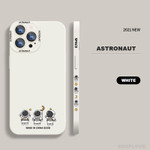 Cartoon Space Astronaut Case For iPhone 11 13 12 Pro Max Mini XS XR X 6 8 7 Plus Case Soft Silicone Lens Camera Protection Cover
