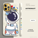 Cartoon Space Astronaut Case For iPhone 11 13 12 Pro Max Mini XS XR X 6 8 7 Plus Case Soft Silicone Lens Camera Protection Cover