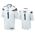 Men's Ty Long #1 Los Angeles Chargers White Game NFL Jersey