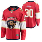 Florida Panthers Spencer Knight #30 2021 Jersey Red Home Breakaway Jersey