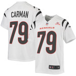 Super Bowl LVI Champions Cincinnati Bengals Jackson Carman #79 White Youth's Jersey