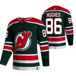 New Jersey Devils #86 jack hughes Green Jersey