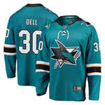 Aaron Dell San Jose Sharks Breakaway NHL Jersey - Teal