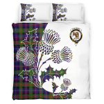 Chalmers Balnacraig Clan Badge Thistle White Bedding Set