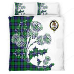 Graham Clan Badge Thistle White Bedding Set