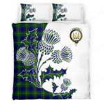 Johnstone Clan Badge Thistle White Bedding Set