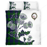 Lockhart Clan Badge Thistle White Bedding Set