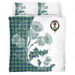 Learmonth Clan Badge Thistle White Bedding Set