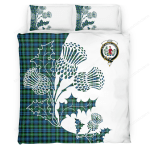 Lyon Clan Badge Thistle White Bedding Set