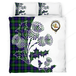 Macthomas Clan Badge Thistle White Bedding Set