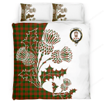 Menzies Clan Badge Thistle White Bedding Set