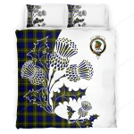 Muir Clan Badge Thistle White Bedding Set