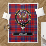 Wishart Clan Badge Tartan Sherpa Blanket