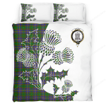 Strang Clan Badge Thistle White Bedding Set