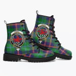 Young Clan Badge Tartan Leather Boots