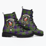 Whitefoord Clan Badge Tartan Leather Boots