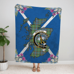 Whitelaw Scotland Thistle Crest Tartan Premium Blanket