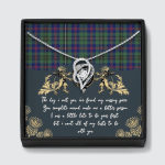 Wood Clan Badge Tartan Heart Necklace With Box